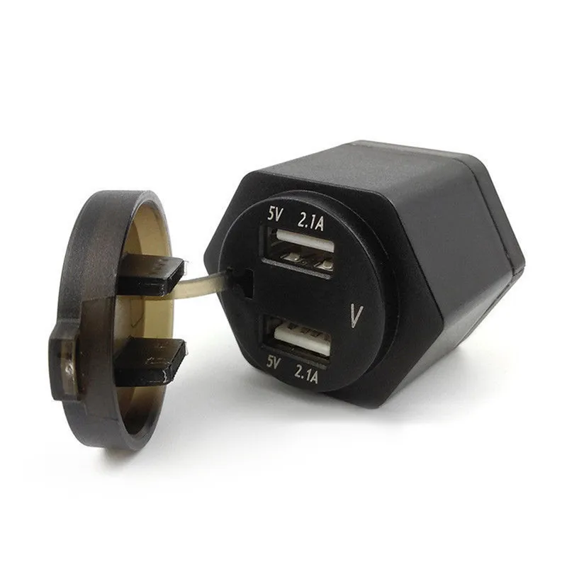 4.2A алюминиевый двойной USB мото Прикуриватель разъем для Hella/DIN вилка