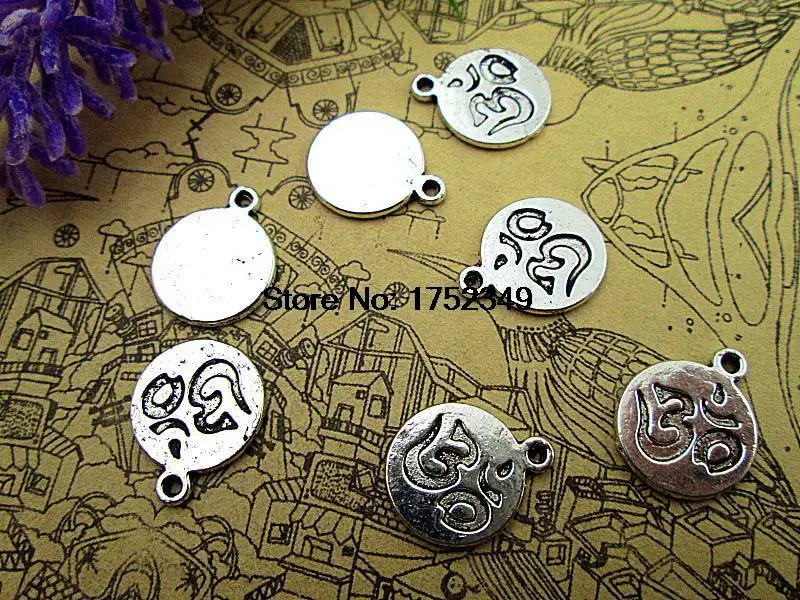 Подвески Ом Аум Античные тибетские серебряные подвески АУМ 13x15 мм 25 шт. |