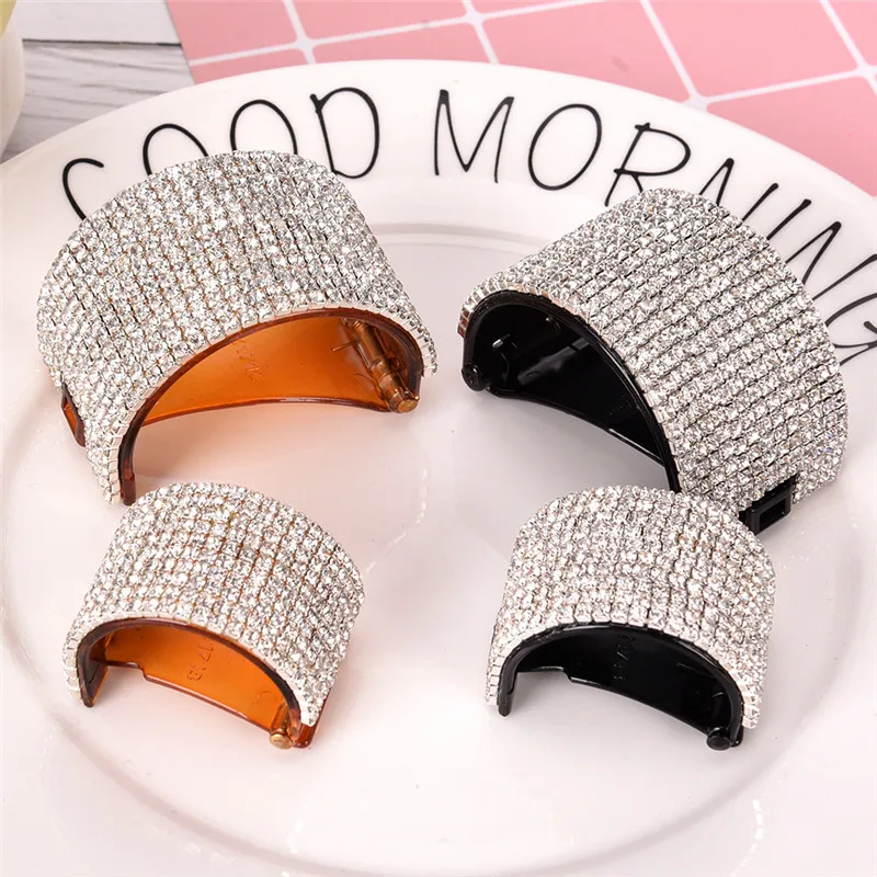 

1Pc Hairpin Crystals Hair Claws Ponytail Round Jaw Clips Girls Acrylic Hair Grip Clamp Crab Girls Women Hair Accessories