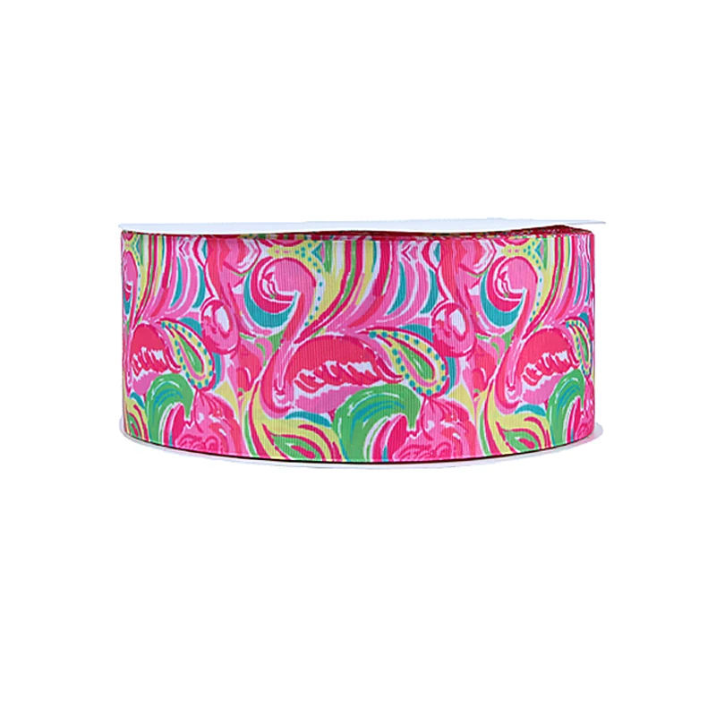 

FLRA Ribbon New arrival ombre flamingo printed grosgrain ribbon for kids hair accessories