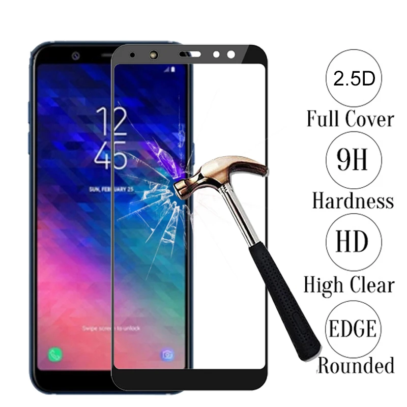 Закаленное стекло для samsung galaxy a6 plus 2018 2 шт. защита экрана на a 6 + a6plus 6a защитное