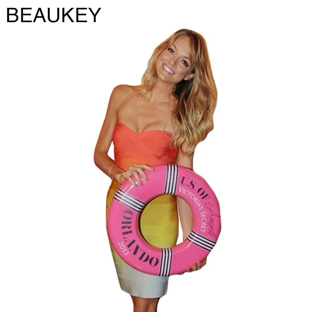 BEAUKEY розовое оранжевое фиолетовое градиентное платье без бретелек с открытыми