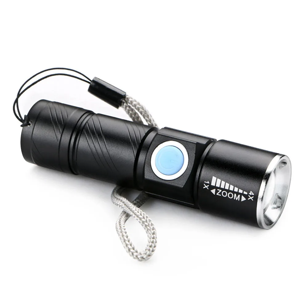 Светодиодный зум 1800LM мини USB Перезаряжаемый фонарь Портативный