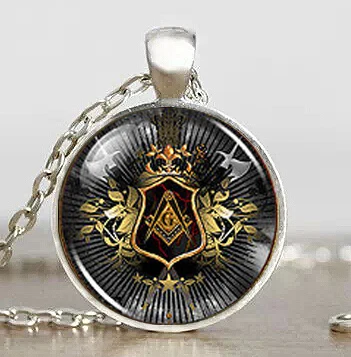 Стимпанк масонский свободный масон вольный каменщик кулон Illuminati ожерелье стекло