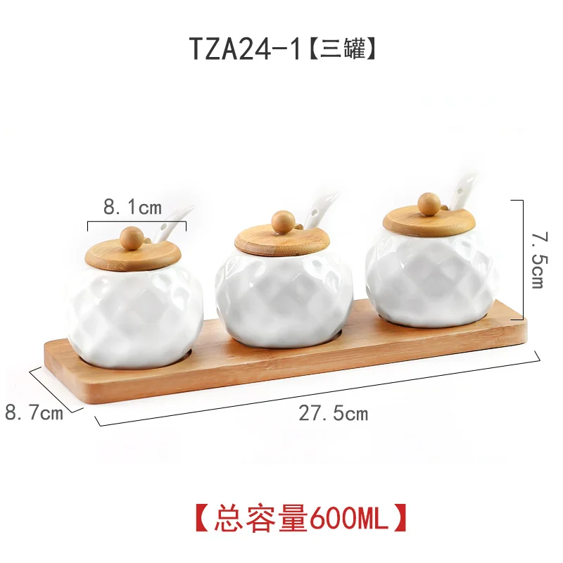 TZA24-1set of 3 jars Керамические Магнитные Банки для специй герметичные кухонные контейнеры для хранения-стек на холодильник, чтобы сохранить счетчик три чили горшок для приправ - Цвет: TZA24-1set of 3 jars