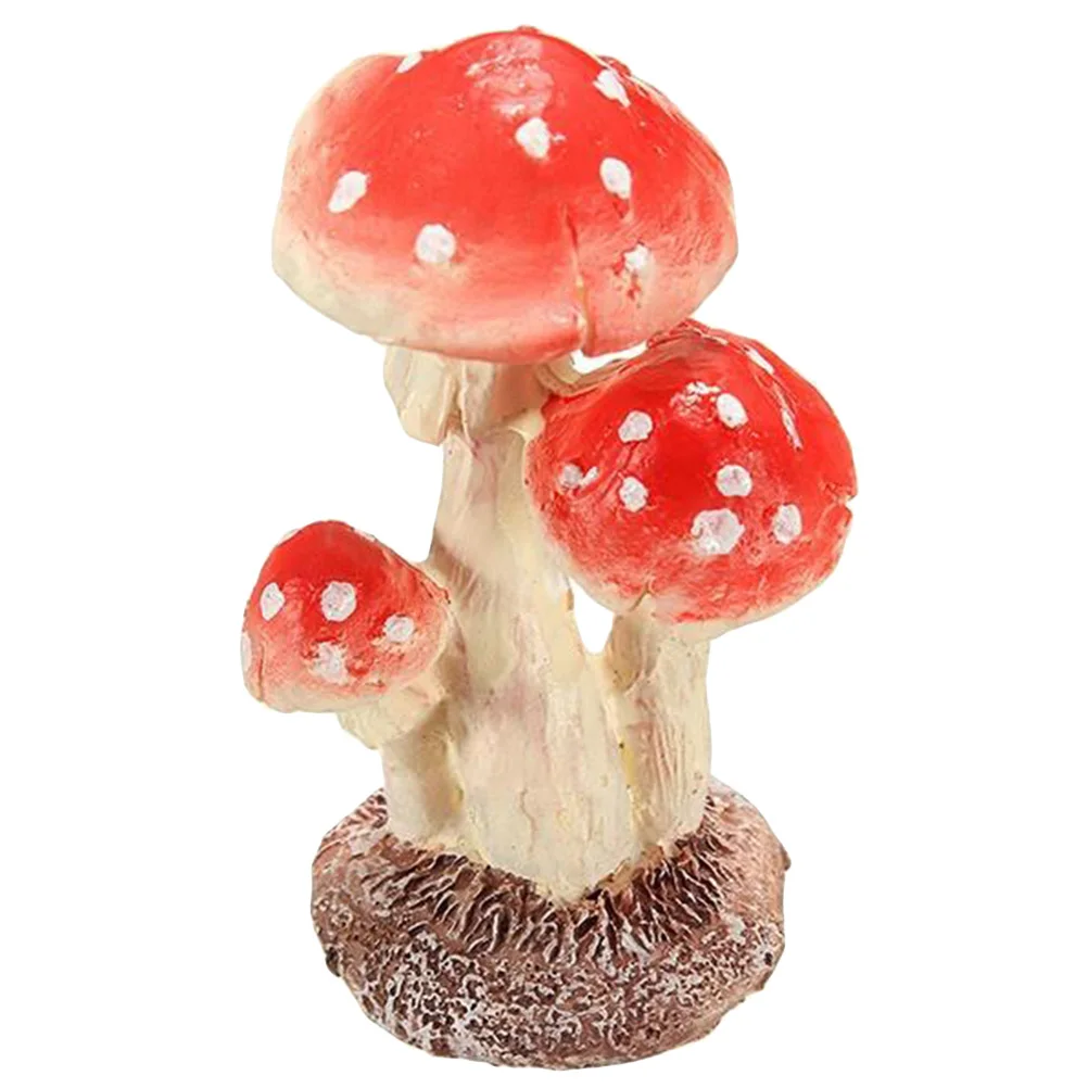 3 Heads Red Mushroom Toadstool Miniature Fairy Garden Miniatures Figurine Dollhouse Decor Home Decoration Accessories | Дом и сад