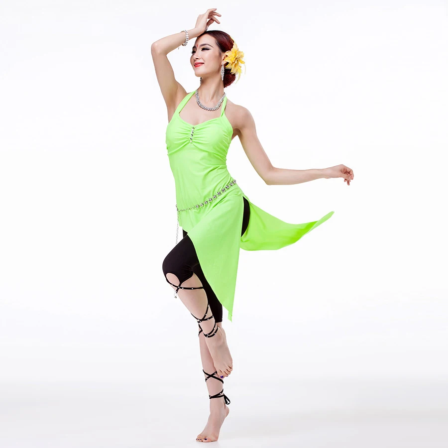 Женский костюм для танца живота облегающее платье из спандекса с брюками одежда