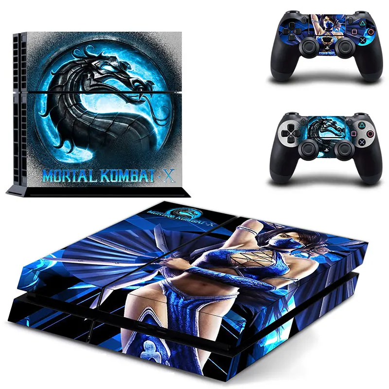 Виниловая наклейка Mortal Kombat 10 X чехол для игры PS4 кожаная PlayStation 4 и 2 наклейки