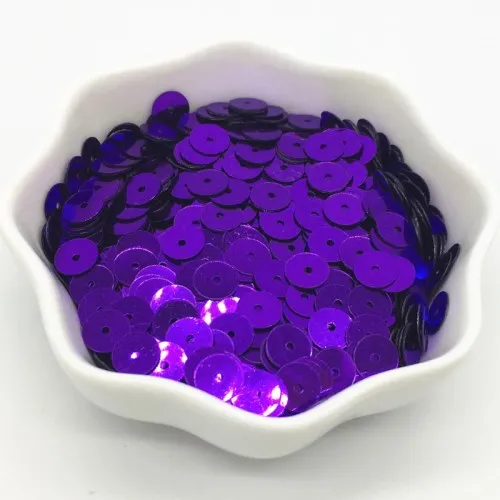 6mm Flat Purple Блестки 3-50 мм фиолетовые блестки плоские круглые чашки пвх свободные блестки для рукоделия шитья женской одежды аксессуары 20 г - Цвет: 6mm Flat Purple