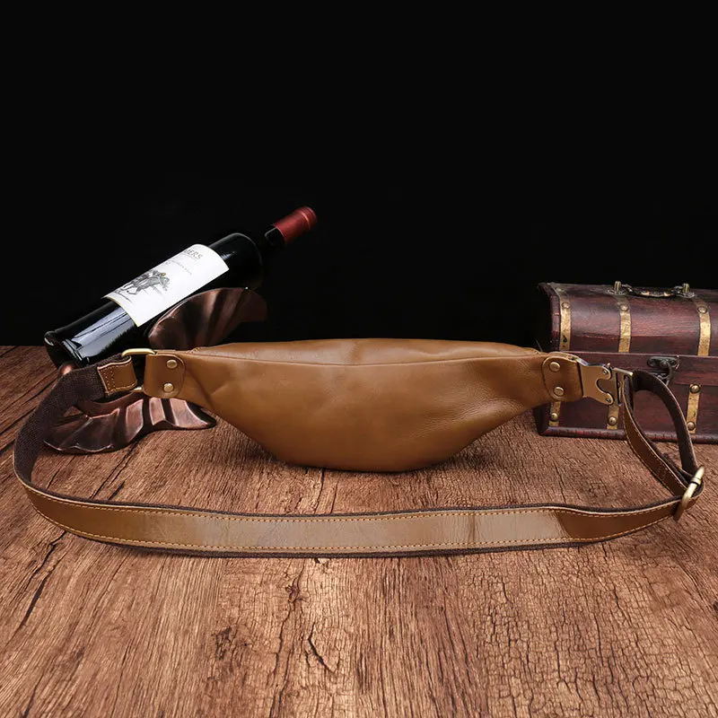 Новинка 2018 роскошная модная поясная сумка из натуральной кожи Crazy Horse для мужчин