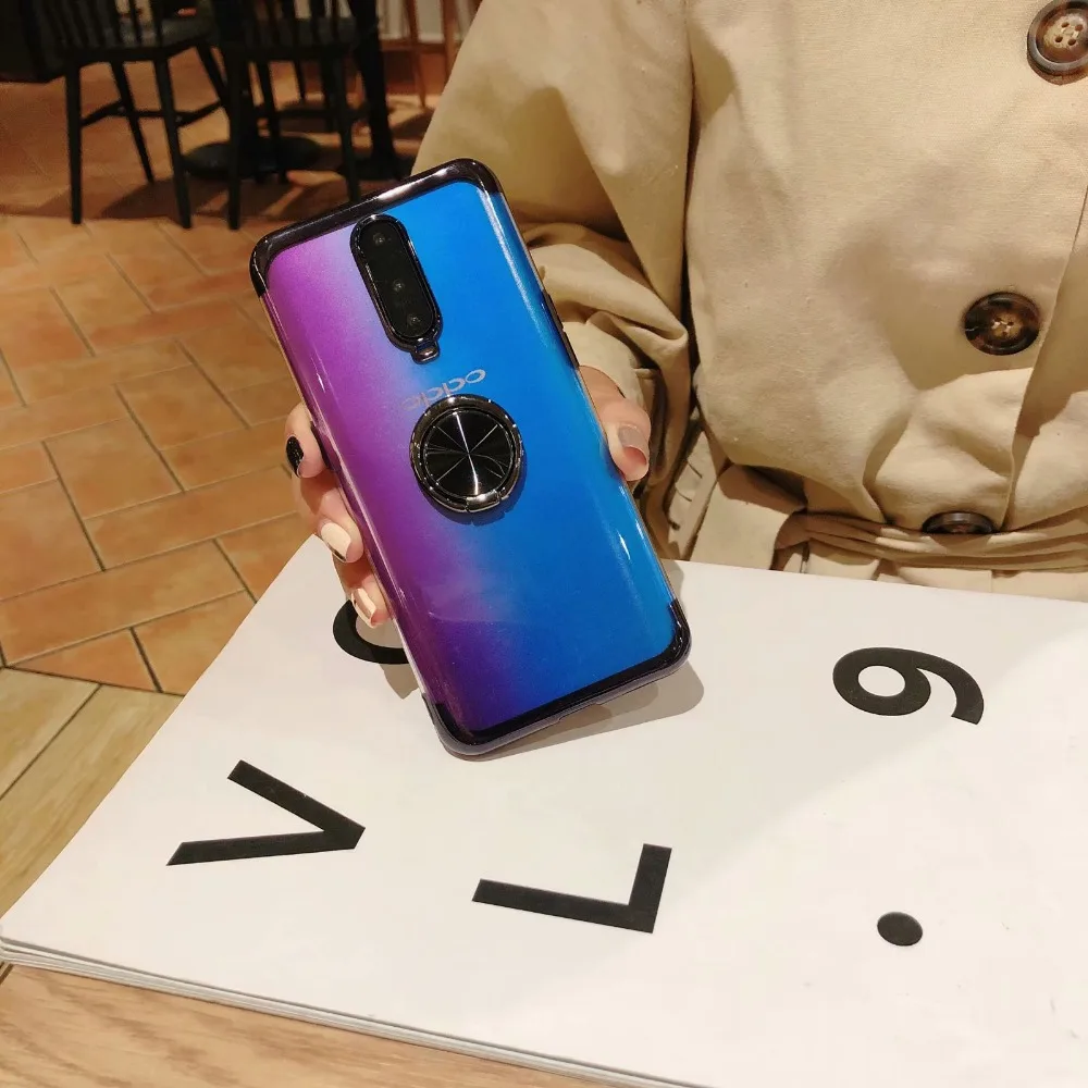 for OPPO R15 R15S R17 Pro R15X A83 A1 A79 A5 A3S F9 A7X A7 Find X R11S Magnetic Holder Case Cover Soft Plating Cellphone |