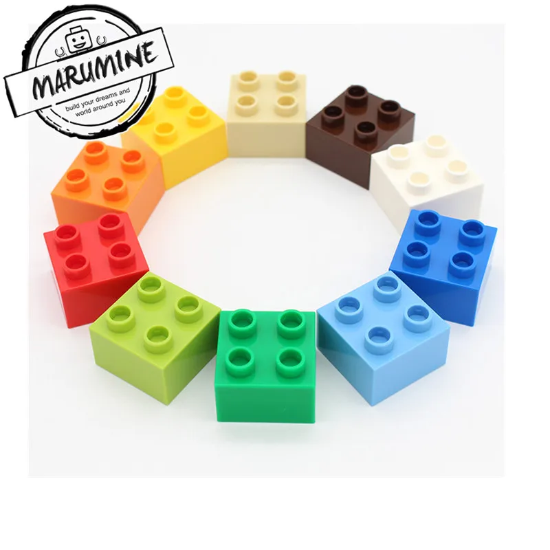 MARUMINE 2x2 Dots Duplo блок 50 шт./лот классические Строительные кирпичи объемные развивающие Technic игрушки подарок для детей