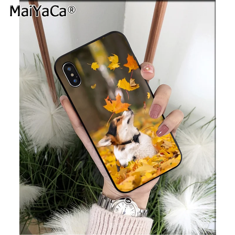 Мягкий силиконовый чехол для телефона MaiYaCa Animal Corgi dog из ТПУ Apple iPhone 8 7 6 6S Plus X XS MAX 5 5S