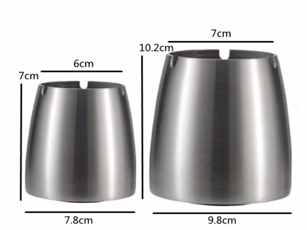 Classic Stainless Steel Ashtray Home Party Bar Decoration Ash Holder For Gift Cigarette Lighters& Smoking Accessory Ash Tray