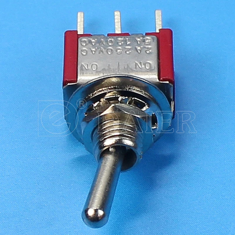 100 шт MTS-102R-A2 Красный SPDT PCB терминалы вкл-вкл 2 положения 3a 250vac Мини тумблер | Спорт и