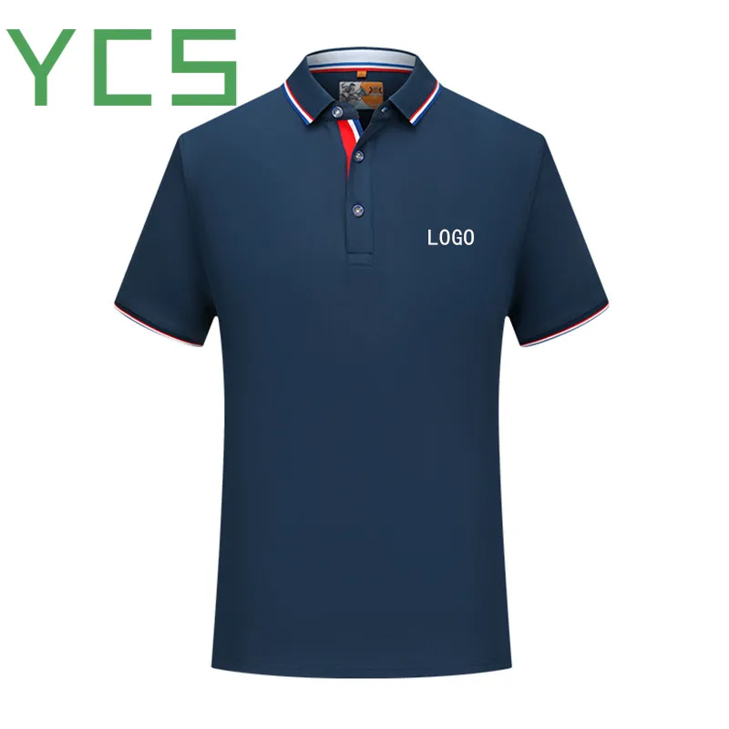 YCS Custom Polo короткая мужская хлопковая рубашка с коротким рукавом летняя Однотонная футболка поло верхняя одежда на заказ с принтом/вышивкой с логотипом - Цвет: Dark green