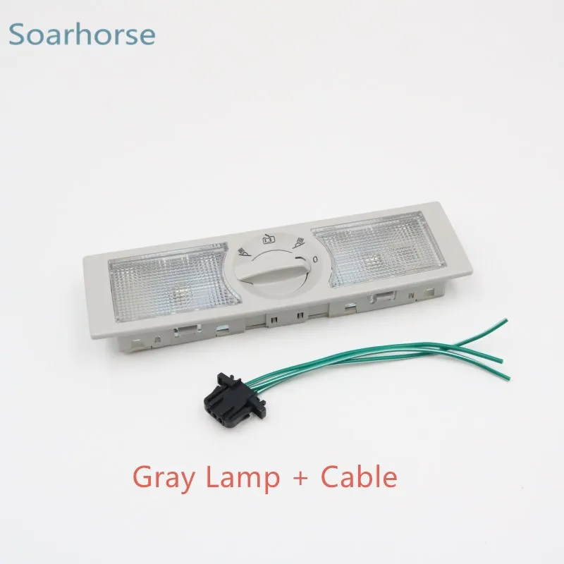 Grey Lamp and cable Автомобильный задний внутренний купольный светильник для чтения для VW Polo Touran Gol Transporter T5 для Skoda RAPID для Seat ALtea leon - Испускаемый цвет: Grey Lamp and cable