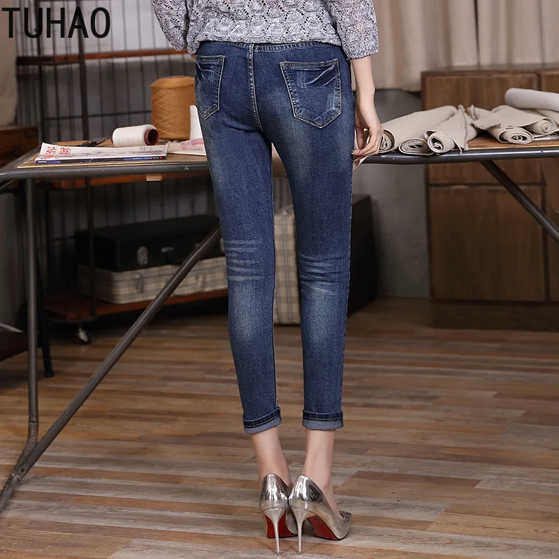 Женские джинсы-бойфренды TUHAO Подиумные джинсы больших размеров 4XL 3XL весна-лето 2019