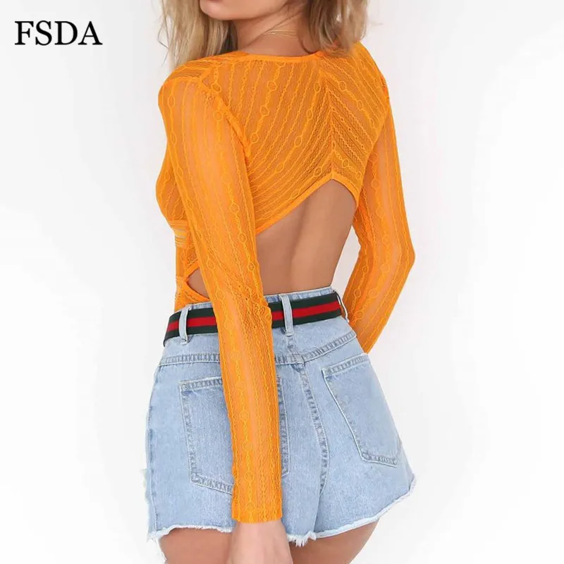 FSDA сексуальное боди с v образным вырезом и открытой спиной кружевной женский