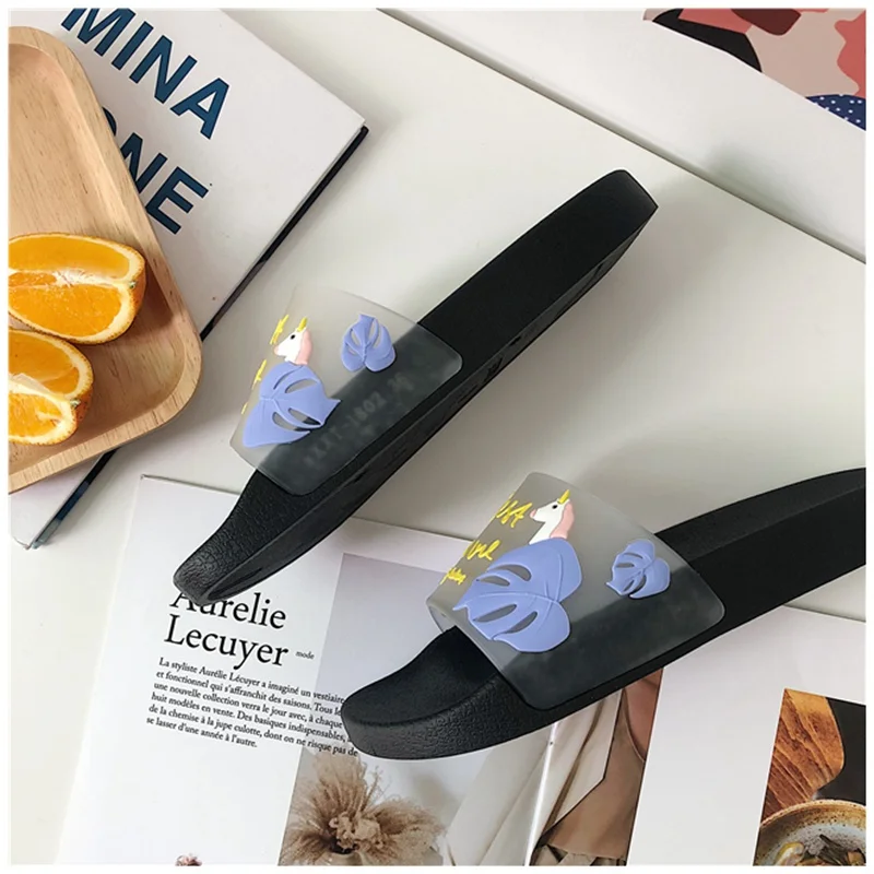 SUOJIALUN/ г., летние женские пляжные шлёпанцы, тапочки пляжная обувь на плоской подошве милые забавные домашние шлепанцы Zapatillas Mujer