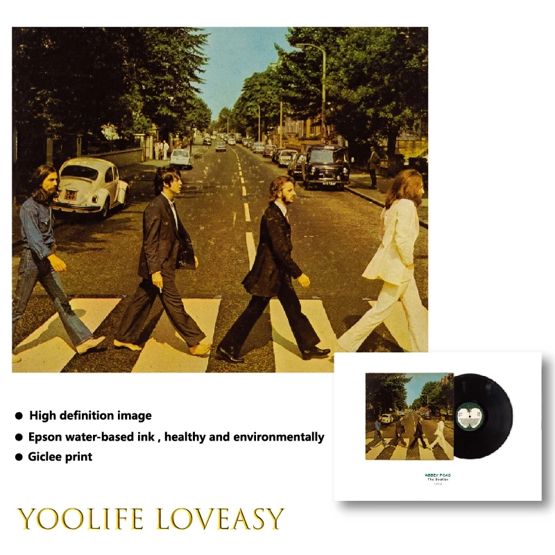 Альбом Abbey Road с обложкой и записью плакаты принты классическая рок группа