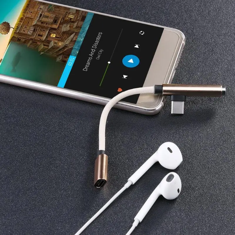 Разъем для наушников Type C 3 5 мм AUX аудио USB зарядное устройство кабель адаптер