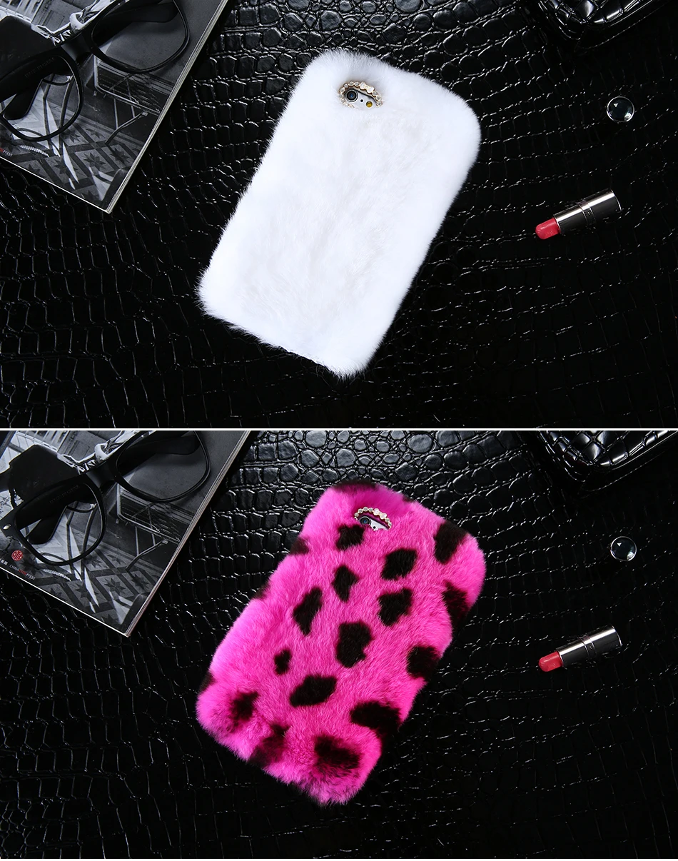 New Sexy KISSCASE Горный Хрусталь Bling Пушистый Кролик Волос Чехол Для iPhone 6s 6 7 8 5s 5 SE X Гладкая Сенсорный Зимний Мех Обложка Для 8 Plus 6S 6 Plus 7 Plus X чехол на айфон X 10 5s 5 se чехол на айфон 6 S 6 Plus