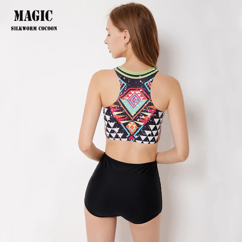 2018 сексуальный купальник с высоким горлом и висячим Женская купальная одежда