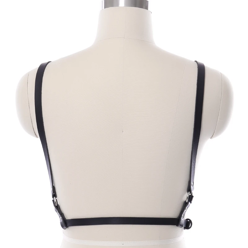 

Women Genuine Leather Black Sexy Cage Bra Exotic Apparel Fashion Gothic Cage Bra Handmade Cross Leather Body Harness