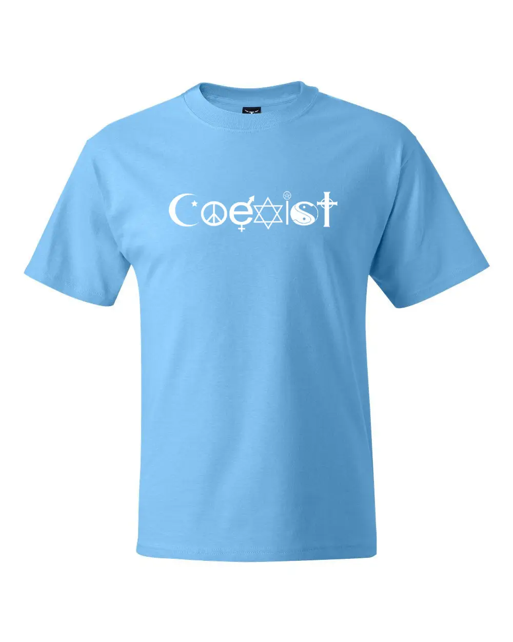 Мужская футболка с коротким рукавом Coexist Religion Faith Symbol летняя большого размера