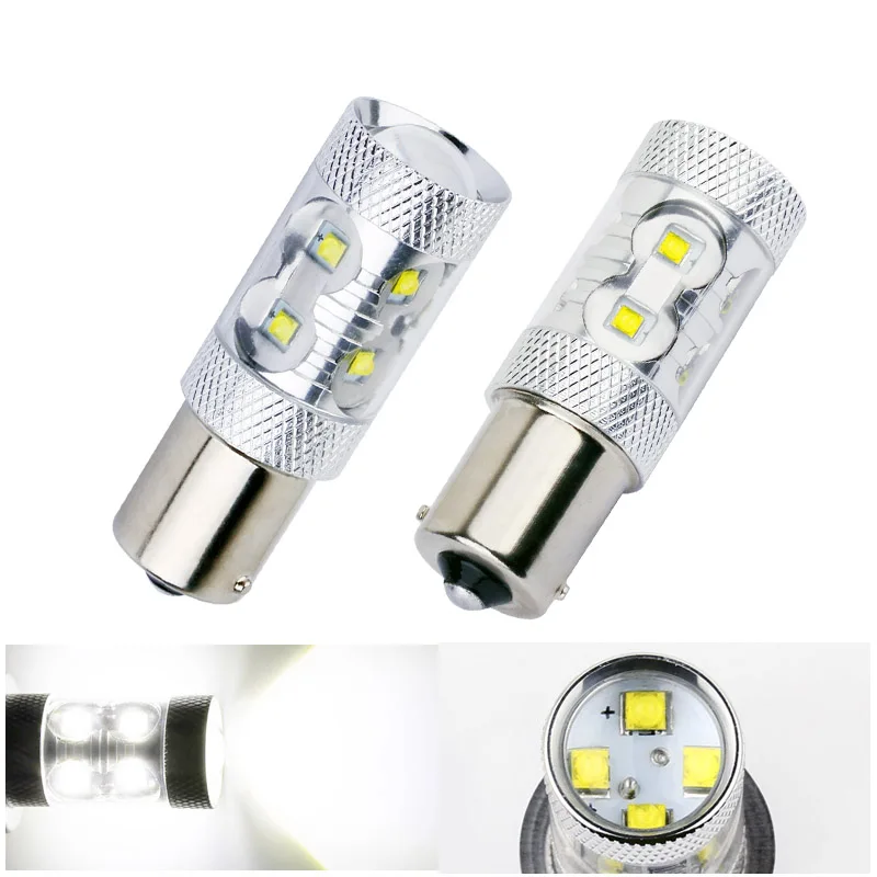 1156 BA15S светодиодный автомобильный светильник 12 SMD R10W чистый белый свет p21w R5W