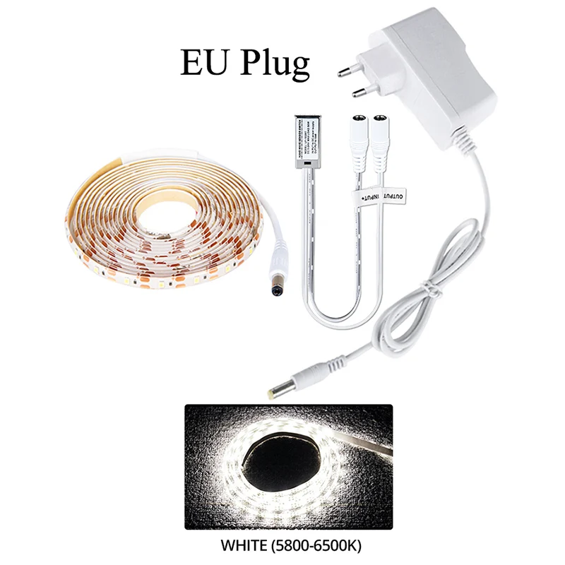 White EU Plug 1 Ручной датчик развертки Светодиодная лента Диодная лента 12 В затемняемый водонепроницаемый Ночной светильник ручной волновой переключатель DIY шкаф светильник s для кухни - Испускаемый цвет: White EU Plug 1