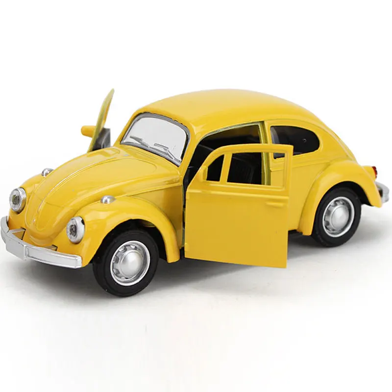 yellow Популярная модель автомобиля, розовая игрушка-жук из сплава, 1:32, литая металлическая модель автомобиля, игрушка в подарок для детей, 6 цветов - Цвет: yellow
