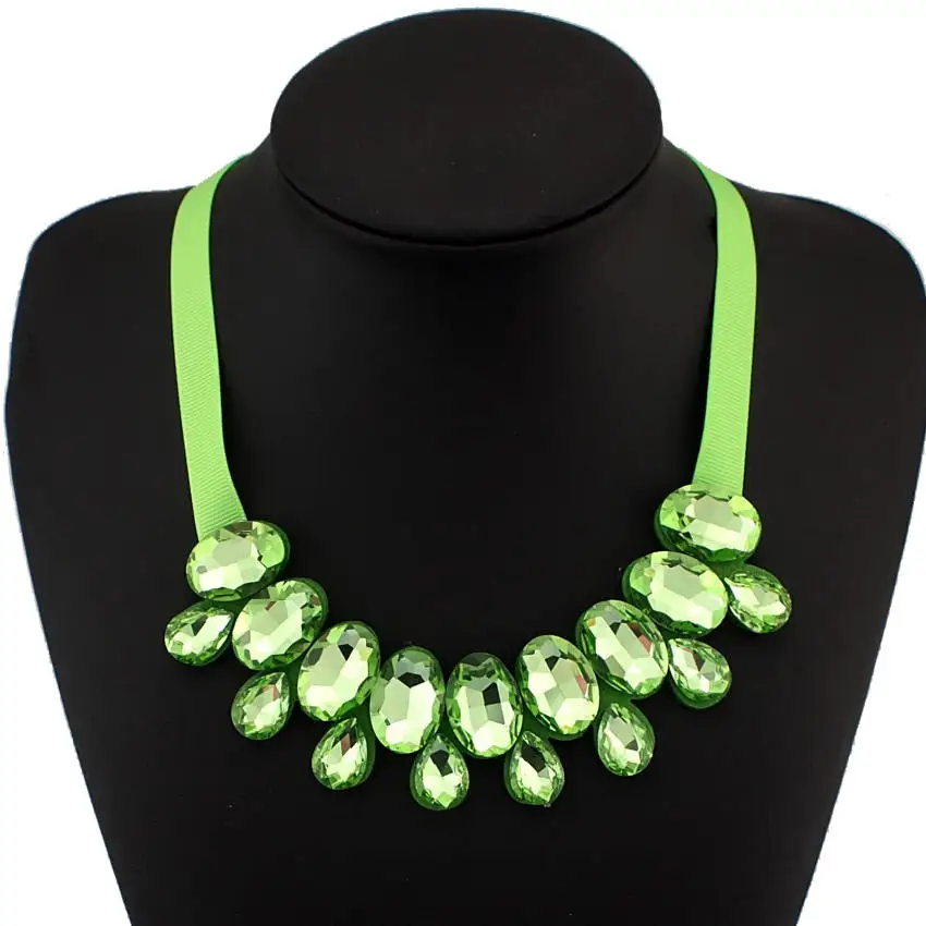 Ожерелье с кристаллом из стекла для женщин ожерелье нагрудником 5 видов цветов