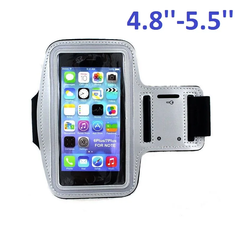 5.5 Inch-Silver Мобильный наручный чехол для телефона, Спортивная женская сумка кейс для бега держатель мобильного телефона бегущий отражающий браслет для смартфона - Цвет: 5.5 Inch-Silver