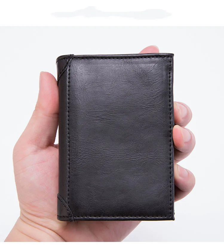 BISI GORO RFID бизнес-держатель для карт, блокирующий кошелек, алюминиевая коробка из искусственной кожи, автоматический металлический кошелек, кредитная карта для путешествий