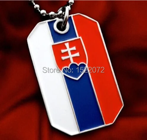 Дешевые дешевые идентификационные Жетоны для собак с флагом Словакии крестом