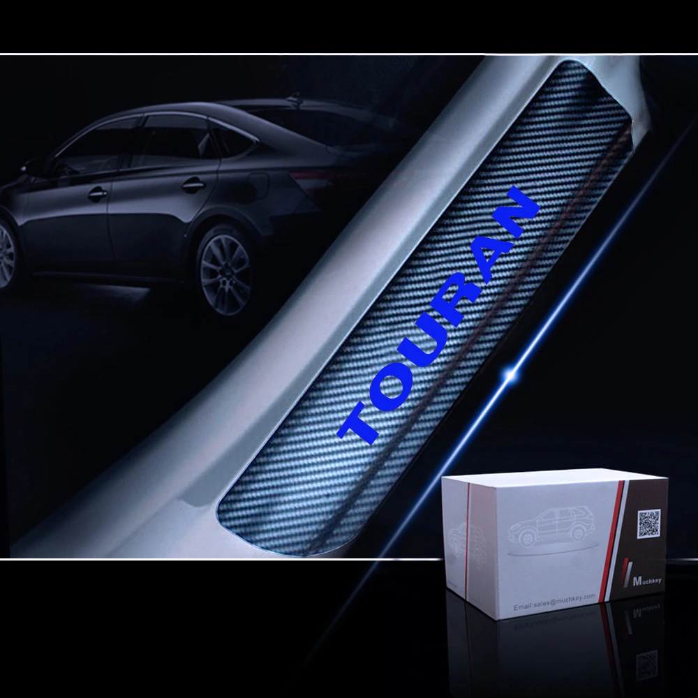 Car Door Sill Scuff Plate Door Threshold Plate For VW Jetta Passat Polo Golf Touran Tiguan Touareg Sharan Welcome Pedal 4Pcs