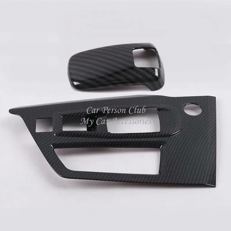 I-2pcs Black Для peugeot 5008 GT передняя дверь встряхивала руки крышка коробка скоростей головная отделка углеродное волокно автомобиля-Стайлинг Аксессуары - Цвет: I-2pcs Black