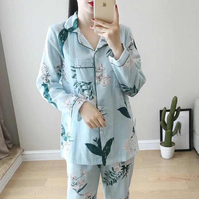 

Spring Maternity Nursing Pajamas Long Sleeve Breastfeeding Sleepwaer 100% Cotton Nightgown Suits For Pregnant Woman