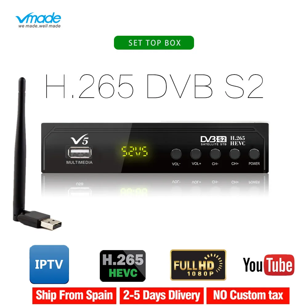 Цифровой ТВ-приставка DVB-S2 спутниковый ресивер DVB S2 v5 приемник H.265 ТВ-тюнер m3u IP tv