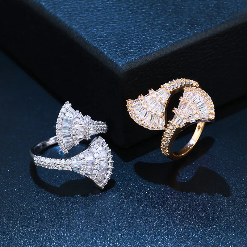 OCESRIO лакомство циркония женские кольца Jewelry CZ проложить серебро регулируемый