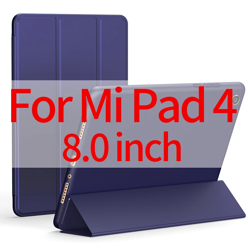 Чехол для Xiaomi Mi Pad 4, 8,0 дюймов, силиконовый смарт-чехол, Магнитный Авто спящий чехол для Xiaomi Mi Pad 4 Plus, 10,0 дюймов, из искусственной кожи чехол - Цвет: 8.0 inch blue