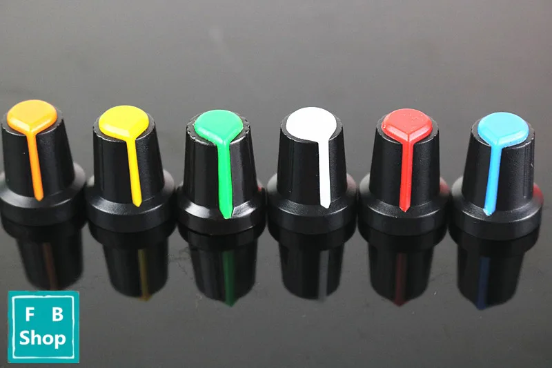 10 шт./лот 6 мм Диаметр отверстия вала пластиковые резьбовые рифленые ручки