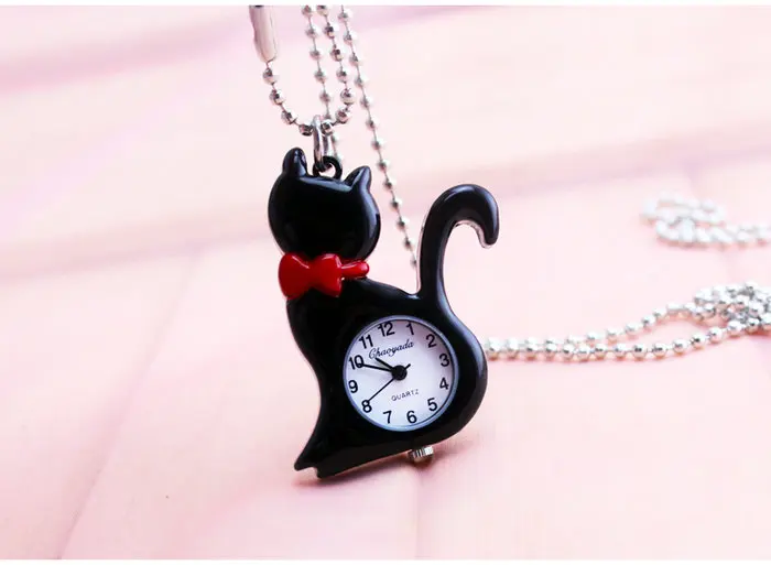 Милые простые модные карманные часы с кошкой для девушек и женщин любимое