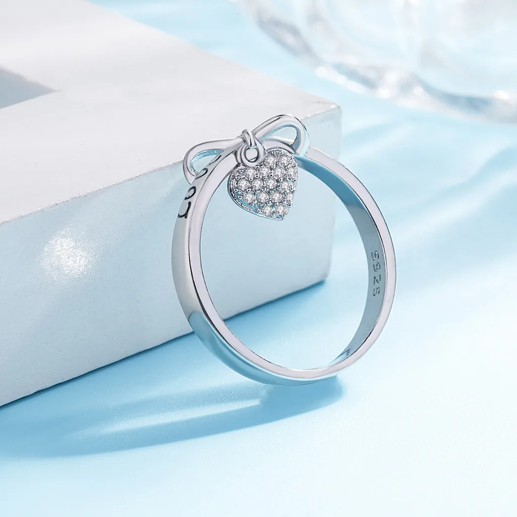 Женское кольцо с сердечком циркониевое для влюбленных пар 2019 | Украшения и