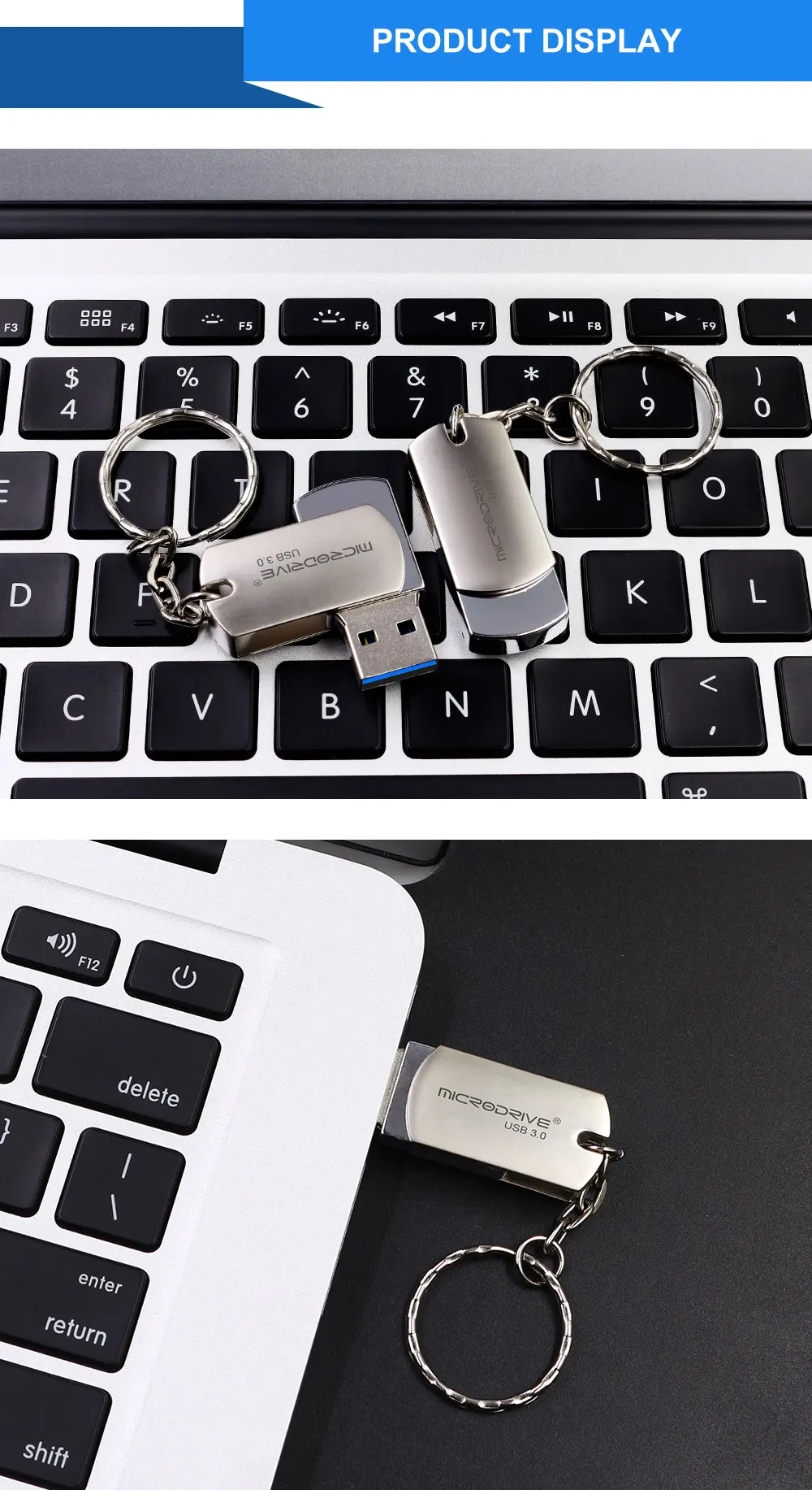 Металлическая вращающаяся флеш-накопитель usb 3,0 Флешка 128 Гб 64 Гб Кле usb карта памяти, Флеш накопитель 32 Гб 16 Гб Флешка с кольцом для ключей