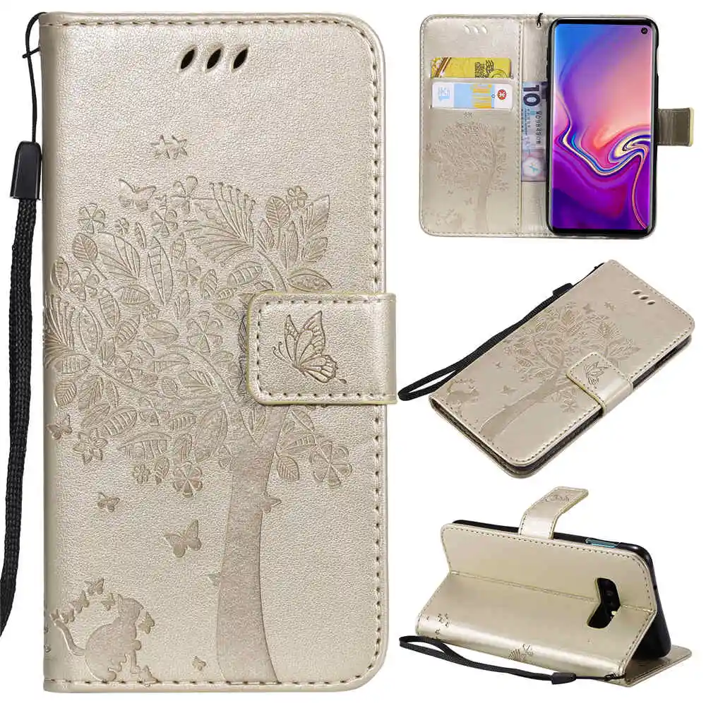 Чехол книжка из искусственной кожи с держателем для Samsung Galaxy S10 lite s10 plus чехол