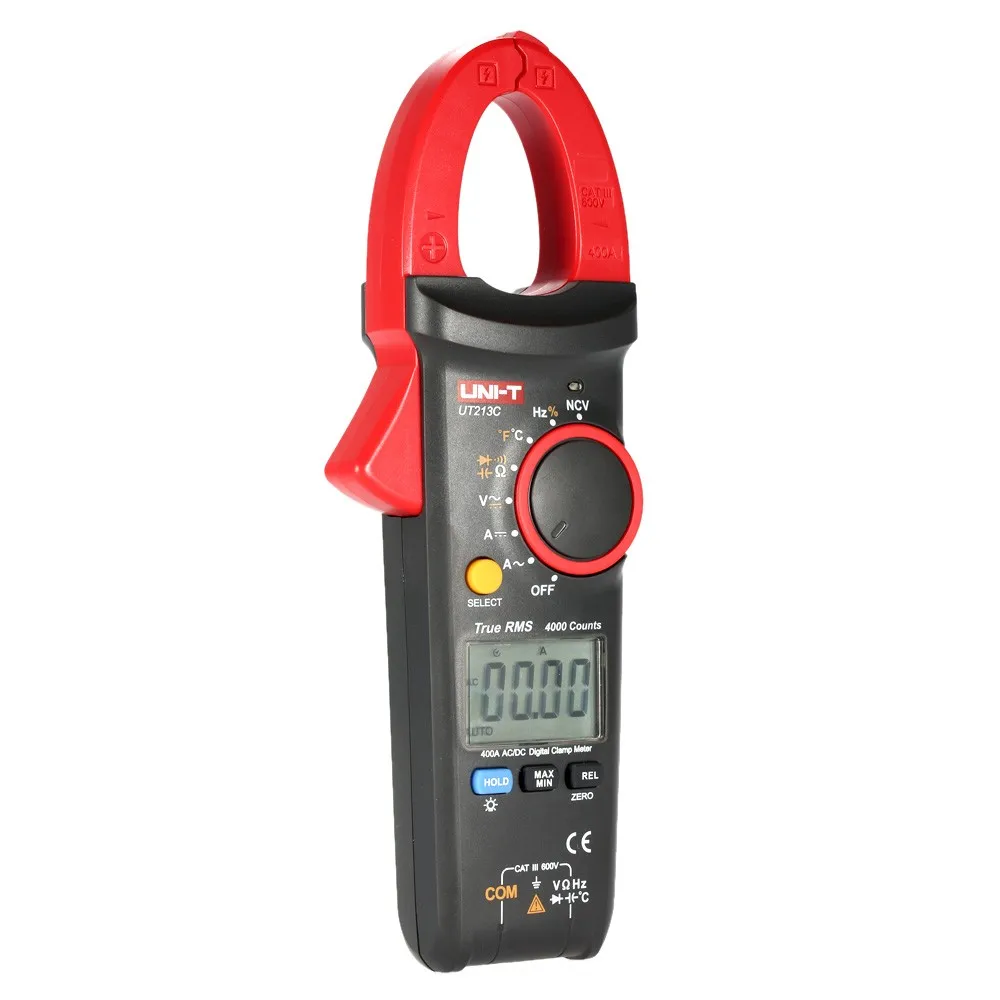 UNI-T UT213C цифровой клещи мультиметр AC/DC 400.0A Напряжение Ток Сопротивление Емкость Диод Непрерывность NCV температура
