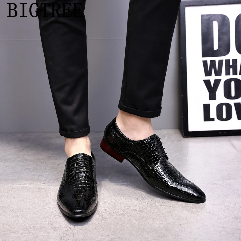 Обувь из крокодиловой кожи Мужские классические брендовые свадебные туфли
